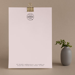 Firmenlogo Blush Pink Modernes Minimalistisch Briefbogen
