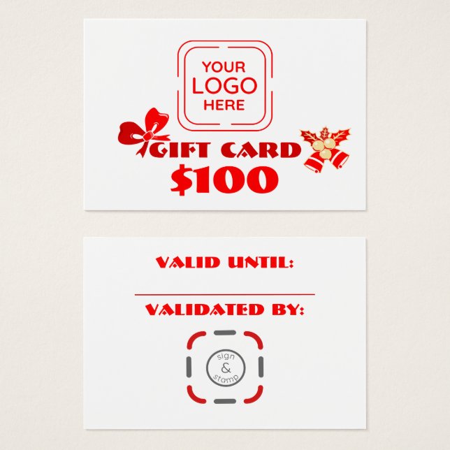 Firmenlogo Custom Christmas Ed. Geschenkgutschein (Vorne & Hinten)