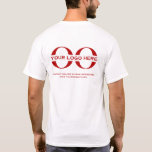 Firmenlogo Custom Employee Staff Company T-Shirt<br><div class="desc">Einfache, kundenspezifische, weiße Businessvorlage im modernen minimalistischen Stil mit leicht zu aktualisierender Vorlage für Ihr Firmenlogo. Firmenlogo vorne verlassen; großes Firmenlogo und individueller Text auf der Rückseite. Mit einem horizontalen Logo-Bannerbild (2560 x 1440 px) können Sie den Text und das Bild mit den angegebenen Feldern anpassen, oder mit der Schaltfläche...</div>