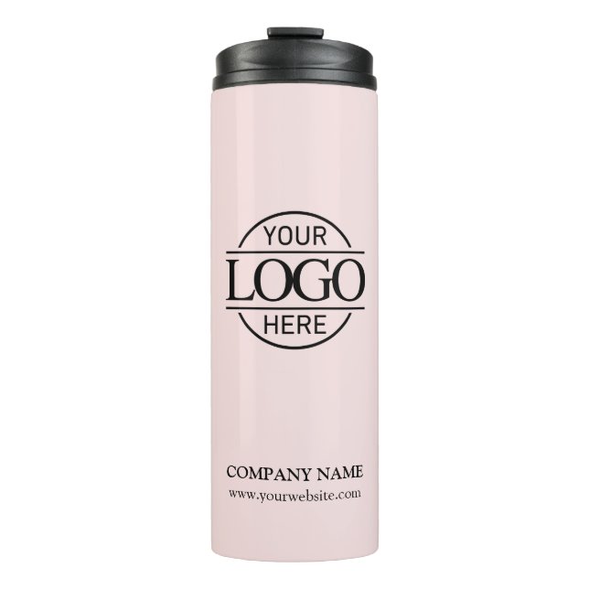 Firmenlogo der modernen Blush-Pink-Marke Thermosbecher (Vorderseite)