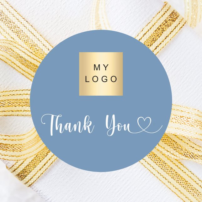 Firmenlogo dusty blue Vielen Dank Runder Aufkleber (Von Creator hochgeladen)