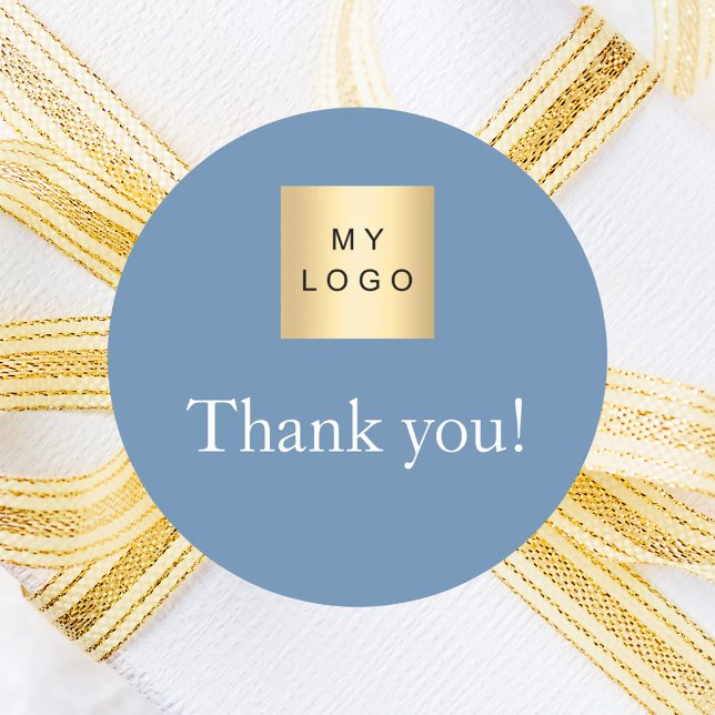 Firmenlogo dusty blue Vielen Dank Runder Aufkleber (Von Creator hochgeladen)