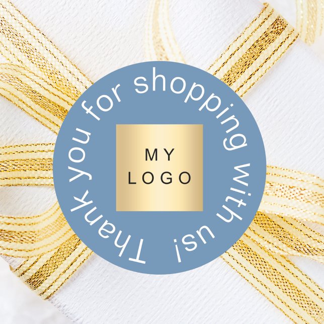 Firmenlogo dusty blue Vielen Dank Runder Aufkleber (Von Creator hochgeladen)