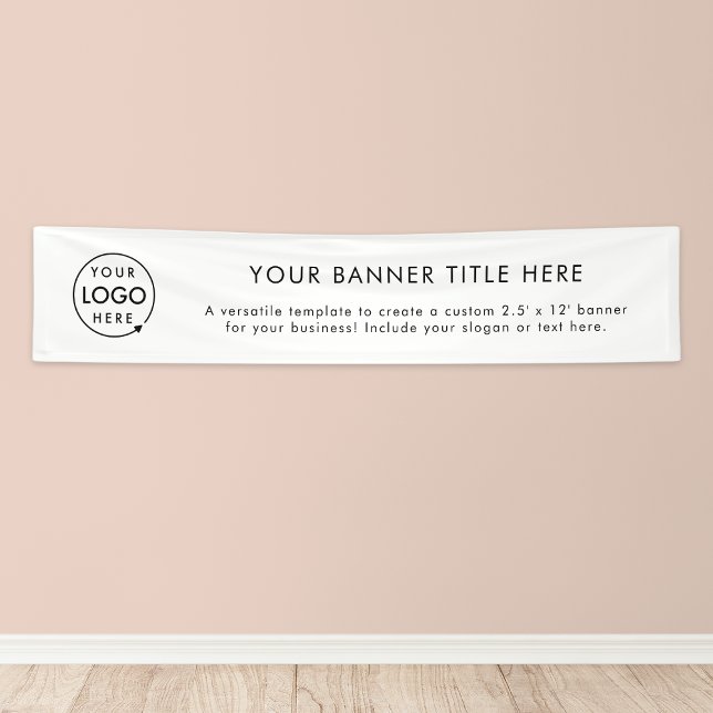Firmenlogo | Einfach Minimalistisch, modern weiß 1 Banner (Company branded professional vinyl banners signs for small business promotion & marketing.)