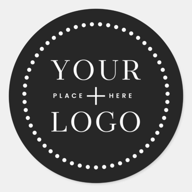 Firmenlogo Einfach Minimalistisch Schwarz Runder Aufkleber (Vorderseite)