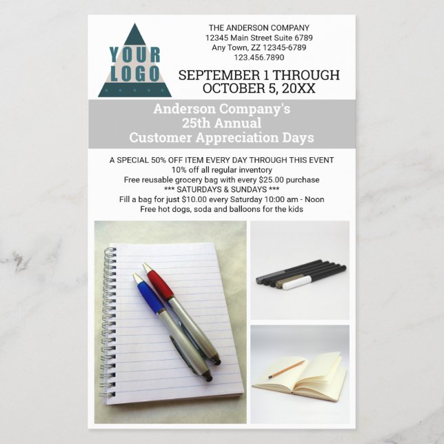 Firmenlogo Einfache moderne 3-Foto-Werbung Flyer (Vorne)