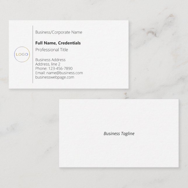 Firmenlogo Einfache Schwarz-weiße Eleganz Visitenkarte (Vorne/Hinten)