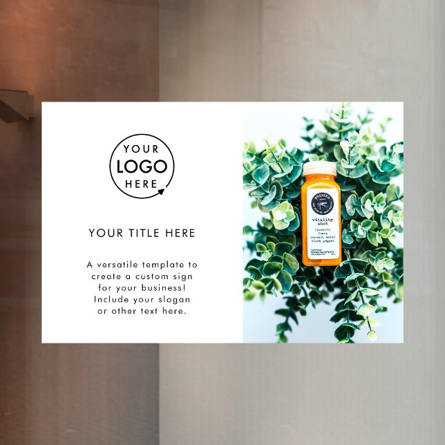 Firmenlogo | Einfaches Minimalistisches Foto Fensteraufkleber (Von Creator hochgeladen)