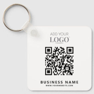 Firmenlogo Firmenname Branding QR Code & Text Schlüsselanhänger