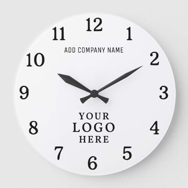 Firmenlogo Firmenname Firmenmarke Promo Große Wanduhr (Vorderseite)