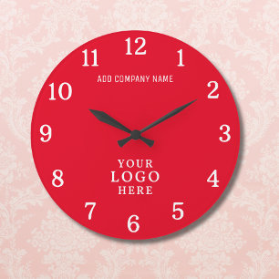 Firmenlogo Firmenname Firmenwerbung Markenbezeichn Große Wanduhr