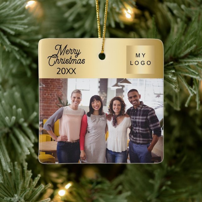 Firmenlogo Foto Gold Weihnachten Keramikornament (Von Creator hochgeladen)