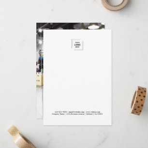 Firmenlogo Foto Modern Minimalistisch Weiß Mitteilungskarte