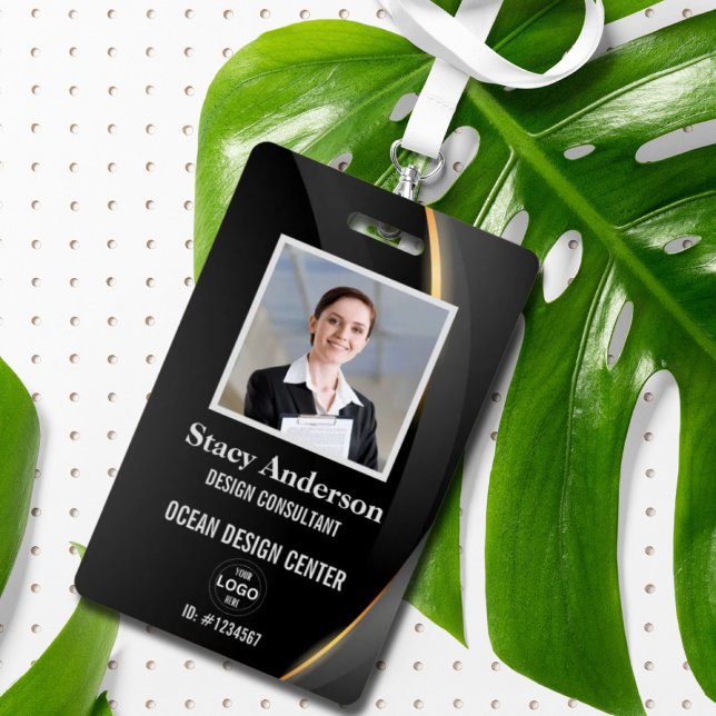 Firmenlogo Foto Name des Mitarbeiters Ausweis (Corporate Company Logo Employee Name Photo ID Badge)