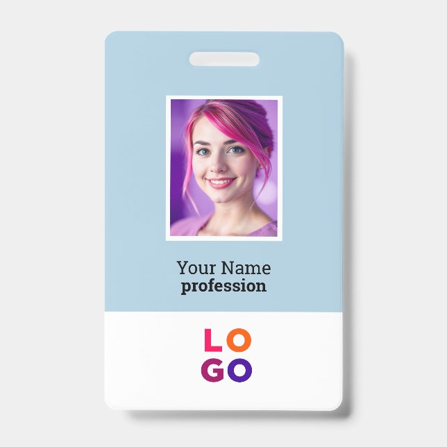 Firmenlogo, Foto, Qr-Code, Name-ID Ausweis (Vorderseite)