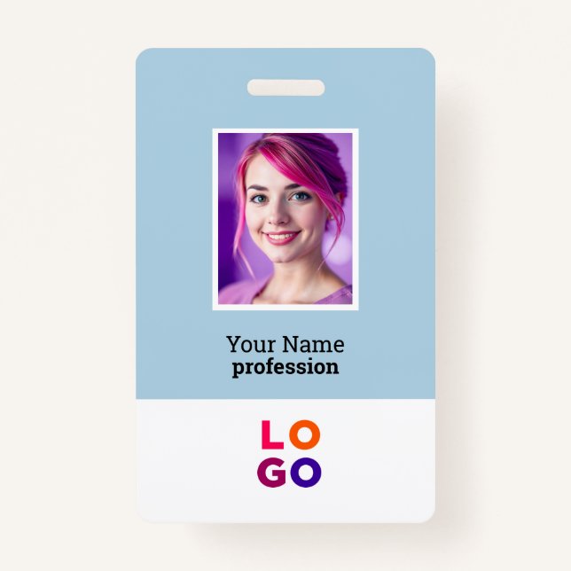 Firmenlogo, Foto, Qr-Code, Name-ID Ausweis (Vorderseite)