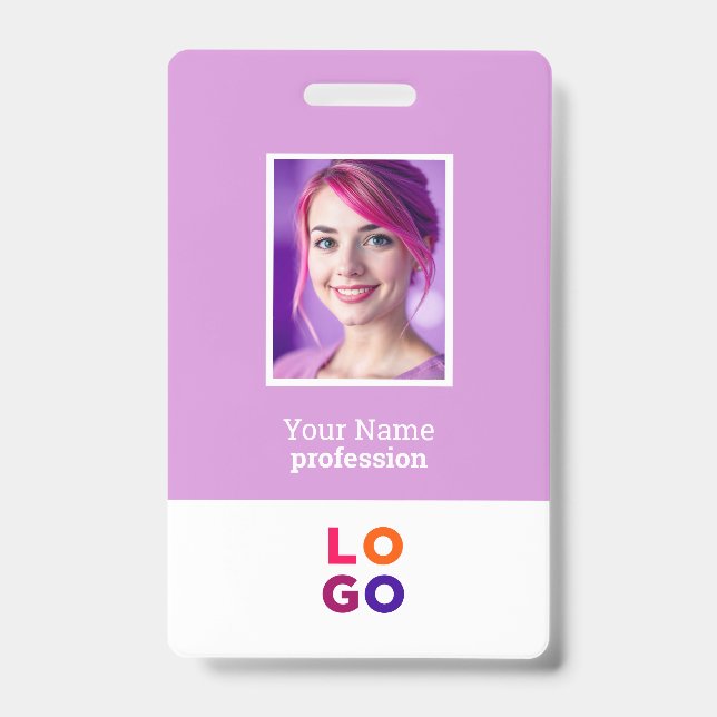 Firmenlogo, Foto, Qr-Code, Name-ID Ausweis (Vorderseite)