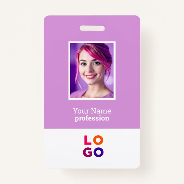 Firmenlogo, Foto, Qr-Code, Name-ID Ausweis (Vorderseite)