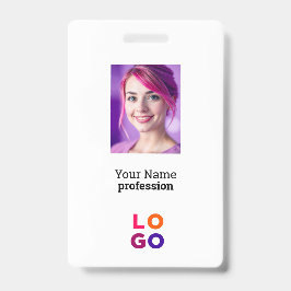 Firmenlogo, Foto, Qr-Code, Name-ID Ausweis