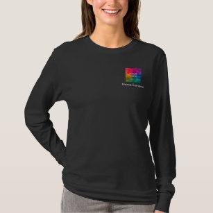 Firmenlogo Frauen mit doppelseitigem, einfachem La T-Shirt