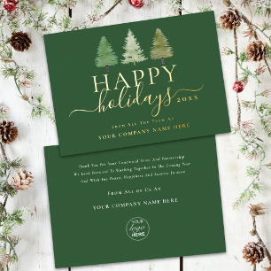 Firmenlogo Frohe Weihnachten Xmas Baum Schrift Gol Folien Feiertagskarte