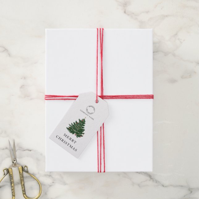 Firmenlogo Frohe Weihnachtsbaum Geschenkanhänger (Mit Garn)