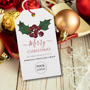 Firmenlogo Frohe Weihnachtsfirma feierlich Geschenkanhänger