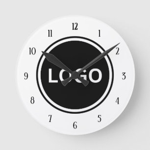 Firmenlogo für Bürodekoration Runde Wanduhr