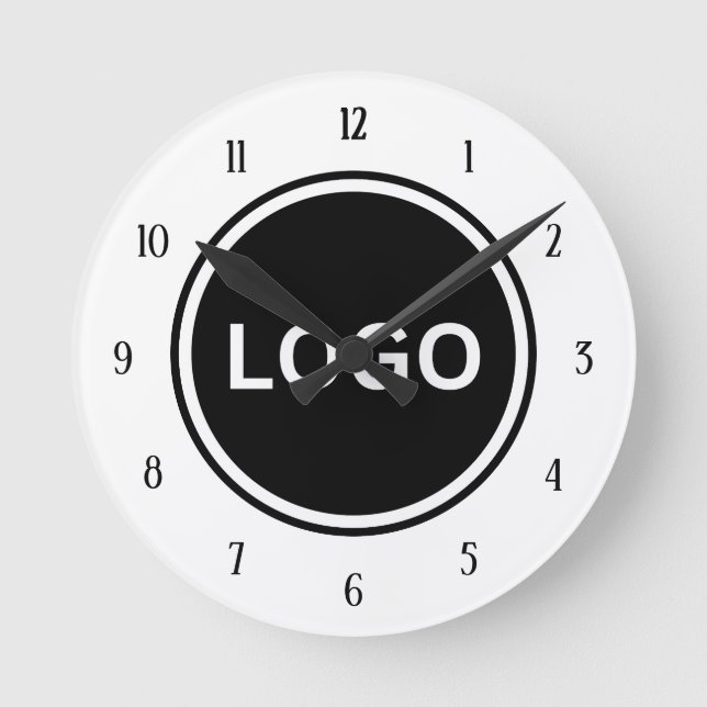 Firmenlogo für Bürodekoration Runde Wanduhr (Vorderseite)
