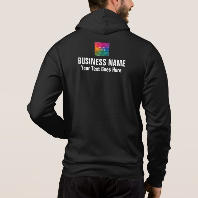 Firmenlogo für doppelseitige Printwerbung - Männer Hoodie (Rückseite)