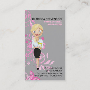 Firmenlogo für Geschäftsfrau rosa floral Visitenkarte