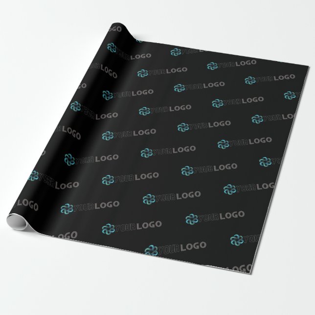 Firmenlogo für kundenspezifische Geschenke schwarz Geschenkpapier (Ungerollt)