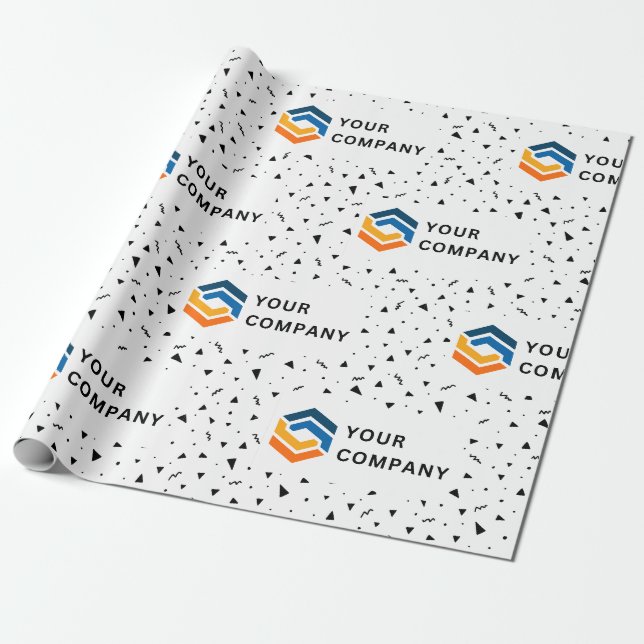 Firmenlogo für kundenspezifische Geschenke weiß Geschenkpapier (Ungerollt)