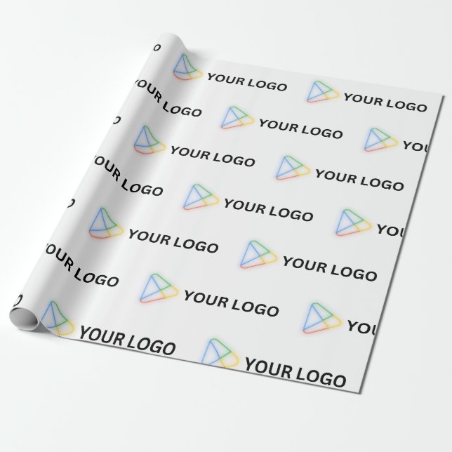 Firmenlogo für kundenspezifische Geschenke weiß Geschenkpapier (Ungerollt)