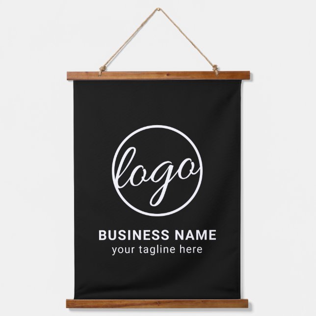 Firmenlogo für kundenspezifische Markenbezeichnung Wandteppich Mit Holzrahmen (Vorderseite)