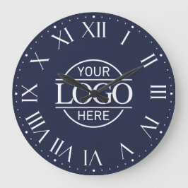 Firmenlogo für moderne Blaue Markenbezeichnung Große Wanduhr