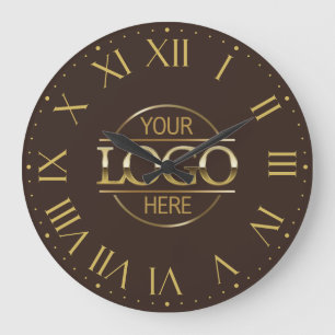 Firmenlogo für moderne Braun-Firmenlogo Große Wanduhr
