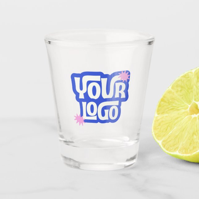 Firmenlogo gebrandet Einfache Geschäftsidee Schnapsglas (Vorderseite)