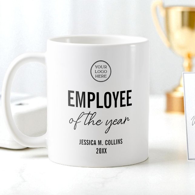 Firmenlogo Geschäft Mitarbeiter des Jahres Auszeic Kaffeetasse (Company Logo Business Employee Of the Year Award Coffee Mug)