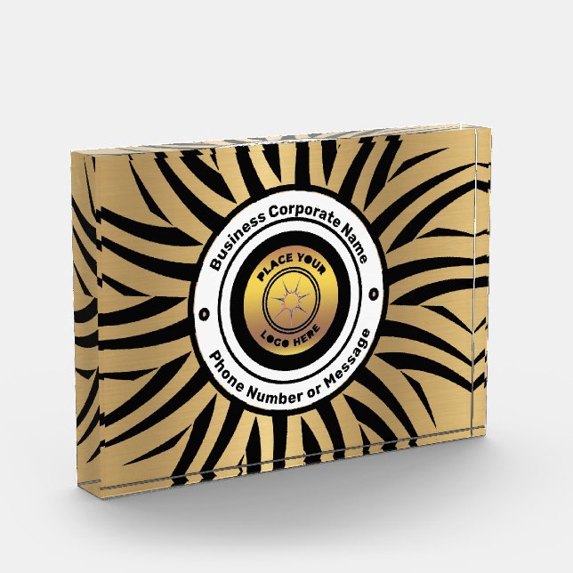Firmenlogo Gold Black Personalization Fotoblock (Links)