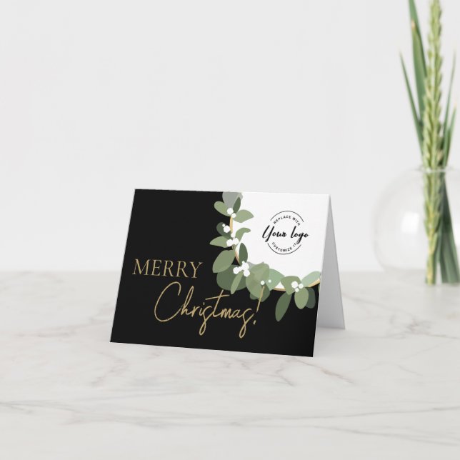 Firmenlogo Gold schwarz Custom Frohe Weihnachten (Vorderseite)