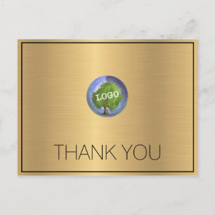 Firmenlogo Gold Vielen Dank Postkarte