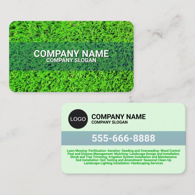 (Firmenlogo) Grass & Rasenpflege Visitenkarte (Vorne/Hinten)