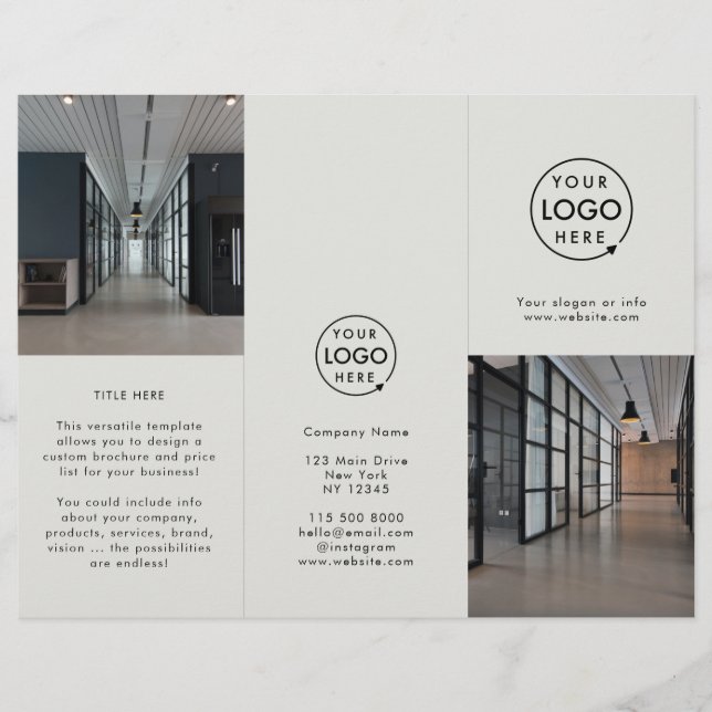 Firmenlogo Grau. 3-Foto-Trifold-Broschüre (Vorderseite)