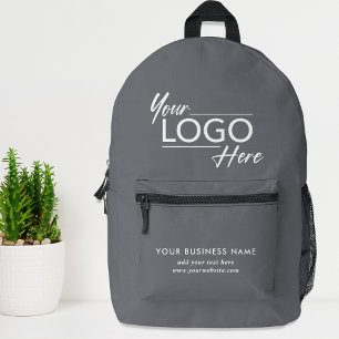 Firmenlogo grau bedruckter rucksack