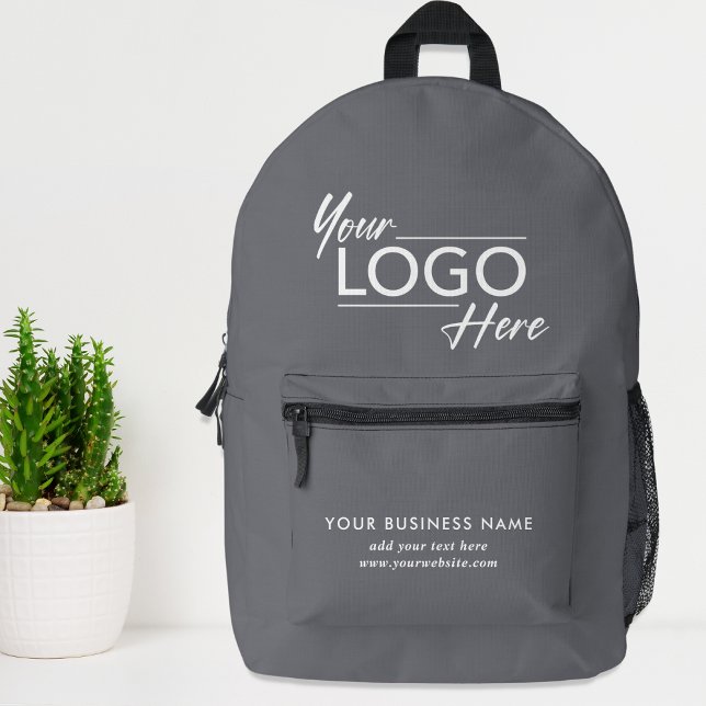 Firmenlogo grau bedruckter rucksack (Von Creator hochgeladen)
