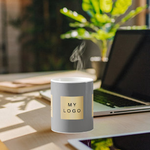 Firmenlogo grau kaffeetasse