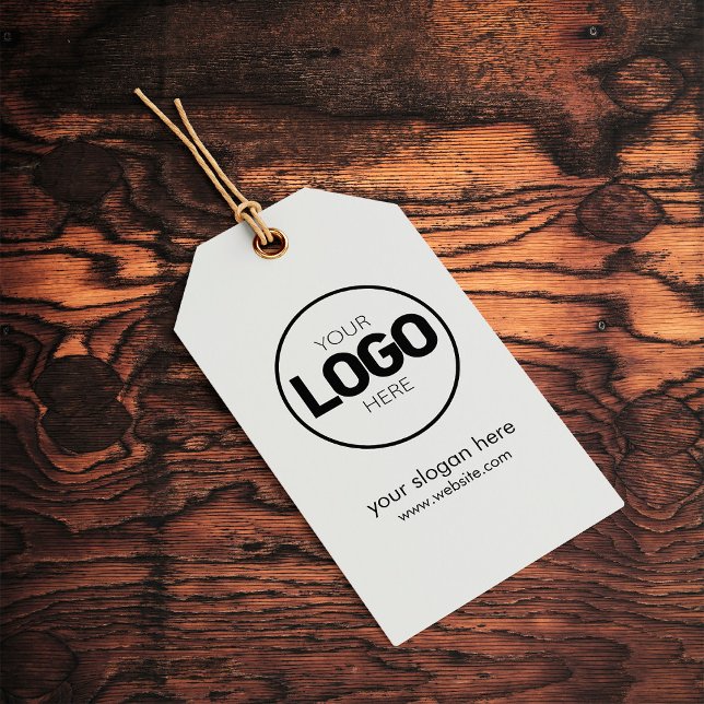 Firmenlogo - Graue und schwarze Preishängemarken Geschenkanhänger (Von Creator hochgeladen)