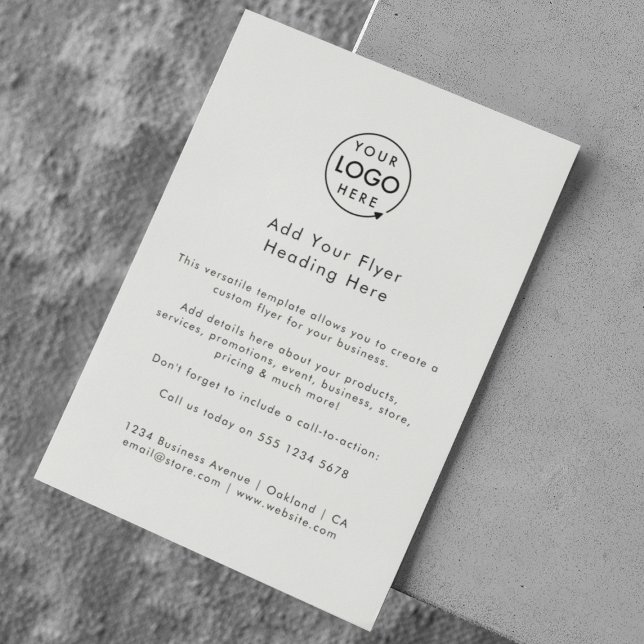 Firmenlogo | Graues modernes Minimalistisches Mark Flyer (Create your own unique flyer design with this easy to use template)