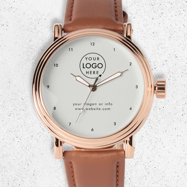 Firmenlogo | Graues, modernes Minimalistisches Unt Armbanduhr (Minimalist company branded watches for your team apparel, corporate gifting or promotional swag.)